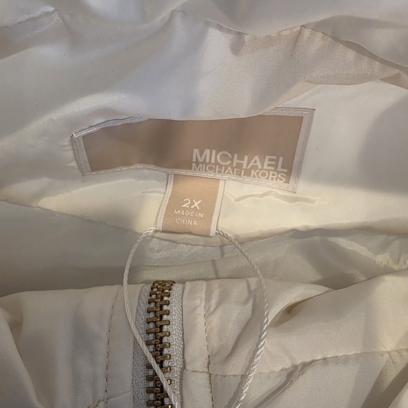 Michael Michael Kors Women's Bone / Off White Puffer Quilted Vest Size 2X Like N - Picture 4 of 16